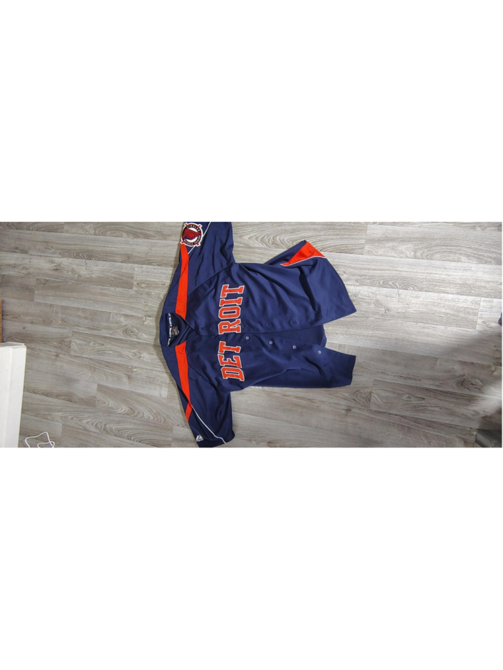 Detroit Tigers Jersey Mens Blue MLB Baseball Majestic Cooperstown Throwback